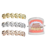 Maxbell Smooth Skull Teeth Hip hop Grills Halloween Costume Accessories Gold