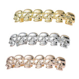 Maxbell Smooth Skull Teeth Hip hop Grills Halloween Costume Accessories Gold