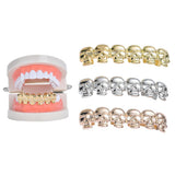Maxbell Smooth Skull Teeth Hip hop Grills Halloween Costume Accessories Gold