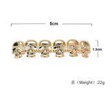 Maxbell Smooth Skull Teeth Hip hop Grills Halloween Costume Accessories Gold