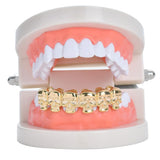 Maxbell Smooth Skull Teeth Hip hop Grills Halloween Costume Accessories Gold