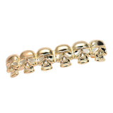 Maxbell Smooth Skull Teeth Hip hop Grills Halloween Costume Accessories Gold