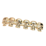 Maxbell Smooth Skull Teeth Hip hop Grills Halloween Costume Accessories Gold
