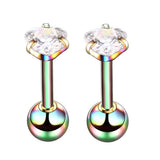 Maxbell 10 Pieces Stainless Steel Zircon Crystal Labret Lip Helix Eyebrow 16 Gauge - Aladdin Shoppers