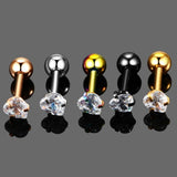 Maxbell 10 Pieces Stainless Steel Zircon Crystal Labret Lip Helix Eyebrow 16 Gauge - Aladdin Shoppers