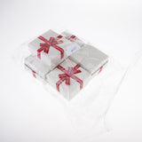 Maxbell 5 Piece Small Box Ribbon Bowknot Jewelry Gift Weddings Birthday White(8cm)