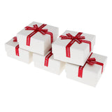 Maxbell 5 Piece Small Box Ribbon Bowknot Jewelry Gift Weddings Birthday White(8cm)