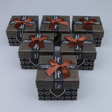 Maxbell 6pcs Paper Cardboard Jewelry Gift Box Watch Ring Earring Storage Case Coffee
