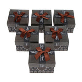 Maxbell 6pcs Paper Cardboard Jewelry Gift Box Watch Ring Earring Storage Case Coffee