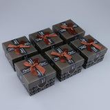 Maxbell 6pcs Paper Cardboard Jewelry Gift Box Watch Ring Earring Storage Case Coffee
