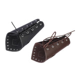 Maxbell 2x Black Medieval Cross Rivets Bandage Steampunk Gauntlet Bracelet Wristband