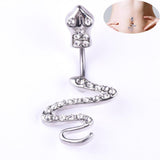 14G Belly Button Rings Stainless Steel Navel Ring Barbell Jewelry Snake -2