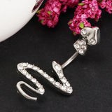 14G Belly Button Rings Stainless Steel Navel Ring Barbell Jewelry Snake -2