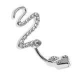 14G Belly Button Rings Stainless Steel Navel Ring Barbell Jewelry Snake -2