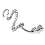 14G Belly Button Rings Stainless Steel Navel Ring Barbell Jewelry Snake -2