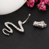 14G Belly Button Rings Stainless Steel Navel Ring Barbell Jewelry Snake -2