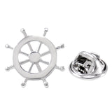 Maxbell Silver Brass Nautical Ship Steering Wheel Collar Lapel Badge Marine Charms Fashion Women Mens Shirt Pin - Aladdin Shoppers