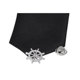 Maxbell Silver Brass Nautical Ship Steering Wheel Collar Lapel Badge Marine Charms Fashion Women Mens Shirt Pin - Aladdin Shoppers