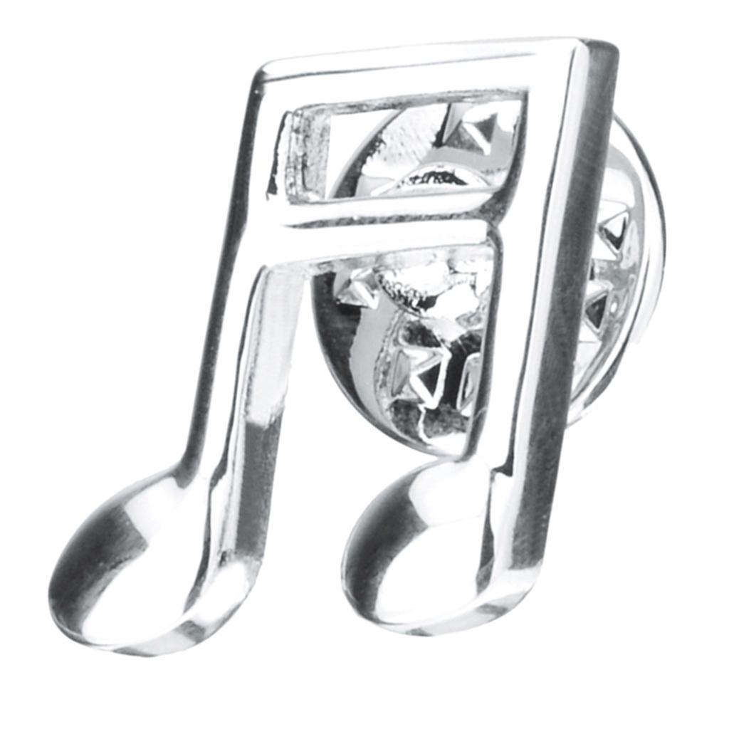 Maxbell Maxbell Brass Metal Silvertone Music Note Musician Charms Collar Lapel Badge Men Women Brooch Pin Accessories