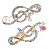 Maxbell Elegant Crystal Rhinestones Music Note Brooch Pin Jewelry for Musicians Gold