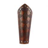 2Pcs Medieval Unisex Men  Bracers Leather Gauntlet Wristband Arm Armor Brown