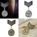 Men Medal Military Army Uniform Style Brooch Pin Jewelry Antique Gold