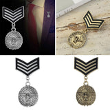 Men Medal Military Army Uniform Style Brooch Pin Jewelry Antique Gold