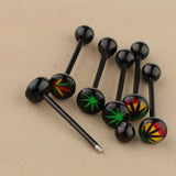 Maxbell Maxbell 6 Pieces 16G Stainless Steel Tongue Ring Barbell Piercing Body Jewelry Black