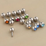 Maxbell Maxbell 10 Pieces Stainless Steel Ear Tragus Ring Lip Tongue Bar Piercings Jewelry 14G