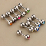 Maxbell Maxbell 10 Pieces Stainless Steel Ear Tragus Ring Lip Tongue Bar Piercings Jewelry 14G