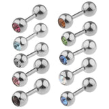 Maxbell Maxbell 10 Pieces Stainless Steel Ear Tragus Ring Lip Tongue Bar Piercings Jewelry 14G