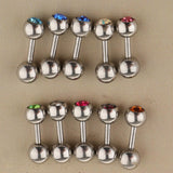 Maxbell Maxbell 10 Pieces Stainless Steel Ear Tragus Ring Lip Tongue Bar Piercings Jewelry 14G