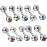 Maxbell Maxbell 10 Pieces Stainless Steel Ear Tragus Ring Lip Tongue Bar Piercings Jewelry 14G