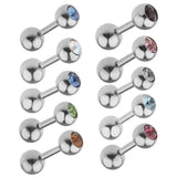 Maxbell Maxbell 10 Pieces Stainless Steel Ear Tragus Ring Lip Tongue Bar Piercings Jewelry 14G