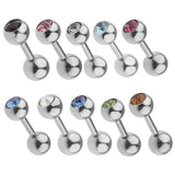 Maxbell Maxbell 10 Pieces Stainless Steel Ear Tragus Ring Lip Tongue Bar Piercings Jewelry 14G