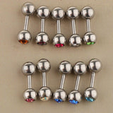 Maxbell Maxbell 10 Pieces Stainless Steel Ear Tragus Ring Lip Tongue Bar Piercings Jewelry 14G