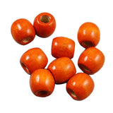 Maxbell 200 Pieces Dyed Round Wood Wooden Beads for Kids Jewelry DIY