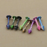 8 Pieces Punk Rock Stainless Steel Spike Tongue Labret Lip Bars Rings Piercings - Aladdin Shoppers