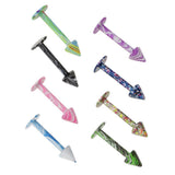 8 Pieces Punk Rock Stainless Steel Spike Tongue Labret Lip Bars Rings Piercings - Aladdin Shoppers