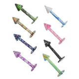 8 Pieces Punk Rock Stainless Steel Spike Tongue Labret Lip Bars Rings Piercings - Aladdin Shoppers