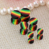 Maxbell Maxbell 6 Pieces Acrylic Ear Earrings Flesh Tunnel Stainless Steel Fake Plugs 18g