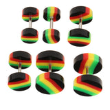 Maxbell Maxbell 6 Pieces Acrylic Ear Earrings Flesh Tunnel Stainless Steel Fake Plugs 18g