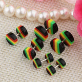 Maxbell Maxbell 6 Pieces Acrylic Ear Earrings Flesh Tunnel Stainless Steel Fake Plugs 18g