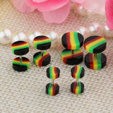 Maxbell Maxbell 6 Pieces Acrylic Ear Earrings Flesh Tunnel Stainless Steel Fake Plugs 18g
