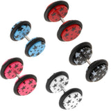 Maxbell Maxbell 10 Pieces Acrylic Ear Earrings Flesh Tunnel Stainless Steel Fake Plugs 18g