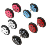 Maxbell Maxbell 10 Pieces Acrylic Ear Earrings Flesh Tunnel Stainless Steel Fake Plugs 18g