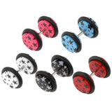 Maxbell Maxbell 10 Pieces Acrylic Ear Earrings Flesh Tunnel Stainless Steel Fake Plugs 18g