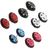 Maxbell Maxbell 10 Pieces Acrylic Ear Earrings Flesh Tunnel Stainless Steel Fake Plugs 18g
