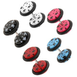 Maxbell Maxbell 10 Pieces Acrylic Ear Earrings Flesh Tunnel Stainless Steel Fake Plugs 18g