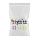 Maxbell Maxbell 12 Pieces Acrylic Ear Earrings Flesh Tunnel Stainless Steel Fake Plugs 16g